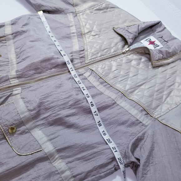 Retro Active Frontier Quilted Iridescent Bomber Jacket - Picture 6 of 11